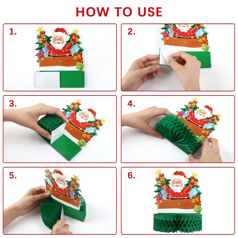 KESOTE Christmas Honeycomb Centerpieces 10 Pack Christmas Table Decoration Table Topper for Holiday Christmas Party Table Office Home Indoor Tabletop Decoration - Image 5